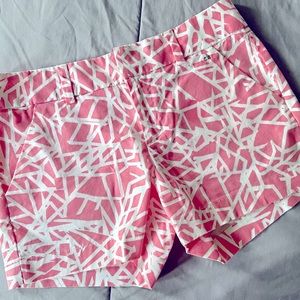 Calvin Klein pink and white shorts.